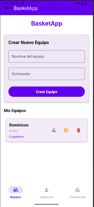Pantalla principal de la app