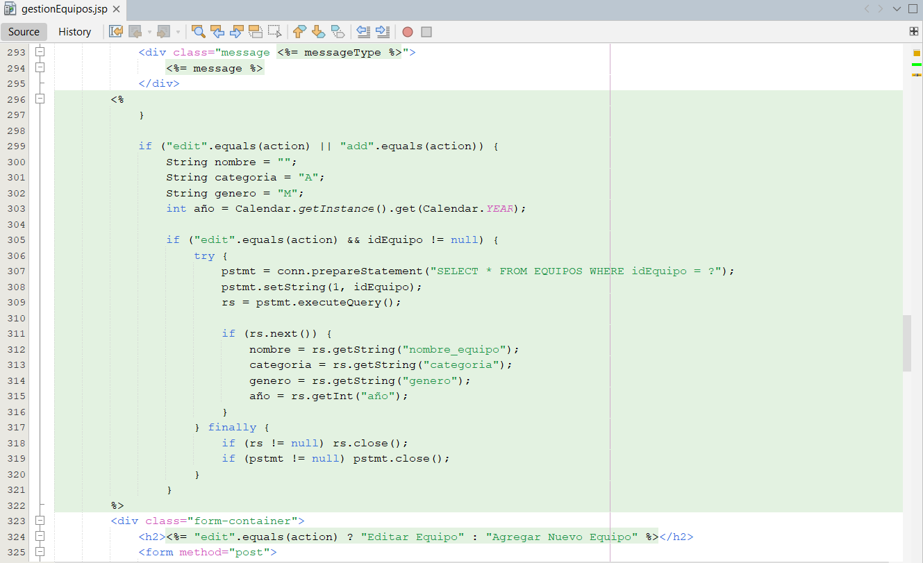 Vista principal del proyecto DominicosWeb